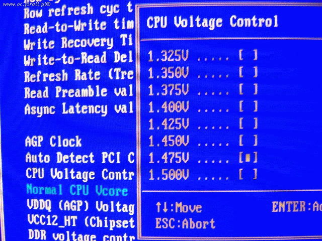 overclocking, napięcie procesora, overclocking Sempron 64