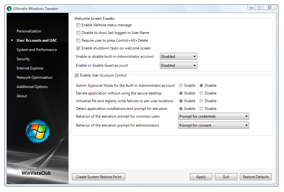 Ultimate Windows Tweaker 5.1 for android download